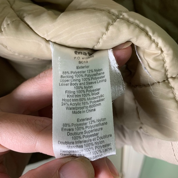 TNA | Beige Tan Camel Back Wool Cuffed Parka - XS - Picture 15 of 16